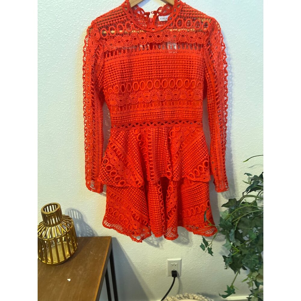 NWT Endless Rose bright orange smocked dress Medium